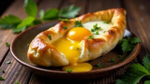 Adjaruli Khachapuri: Bootförmiges Käsebrot