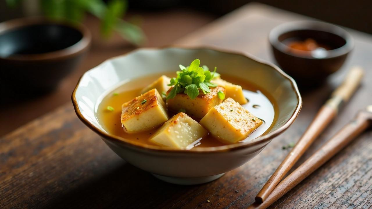 Agedashi Tofu: Gebratener Tofu in Brühe