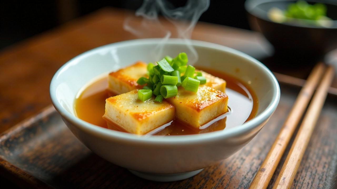 Agedashi Tofu – Frittierter Tofu in Brühe