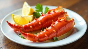 Alaskan King Crab Legs – Königskrabbenbeine aus Alaska.