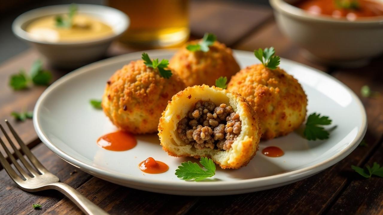 Albondigas de Papa – Kartoffelkroketten mit Fleischfüllung