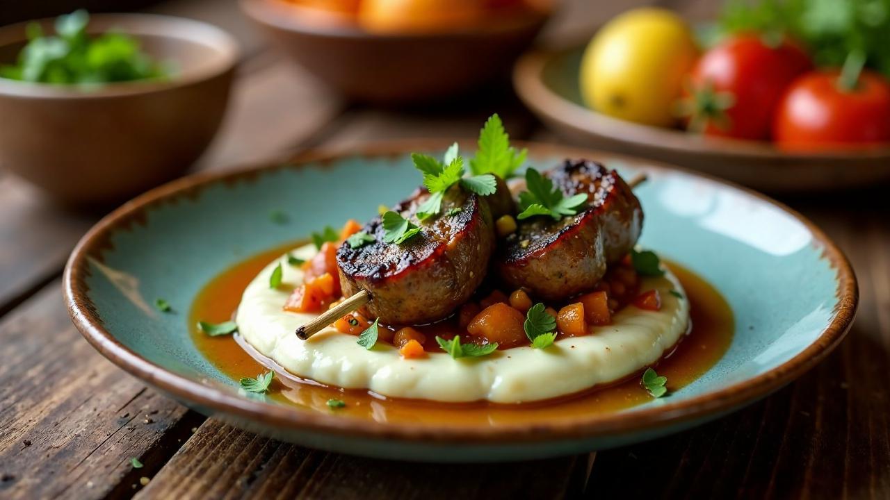 Ali Nazik Kebab: Gegrilltes Lammfleisch auf Auberginen-Yoghurt-Creme