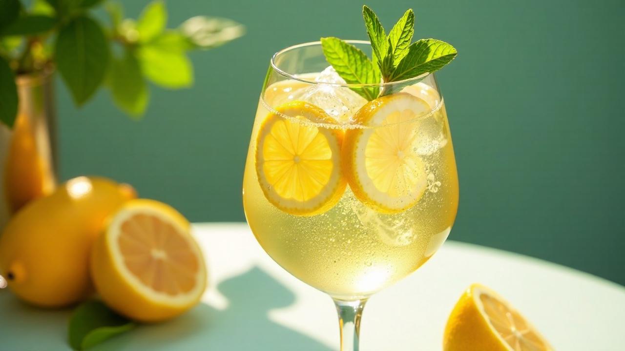 Almdudler-Spritz mit Zitronenscheiben