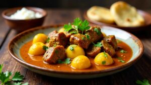 Aloo Gosht (Kartoffeln mit Fleisch)