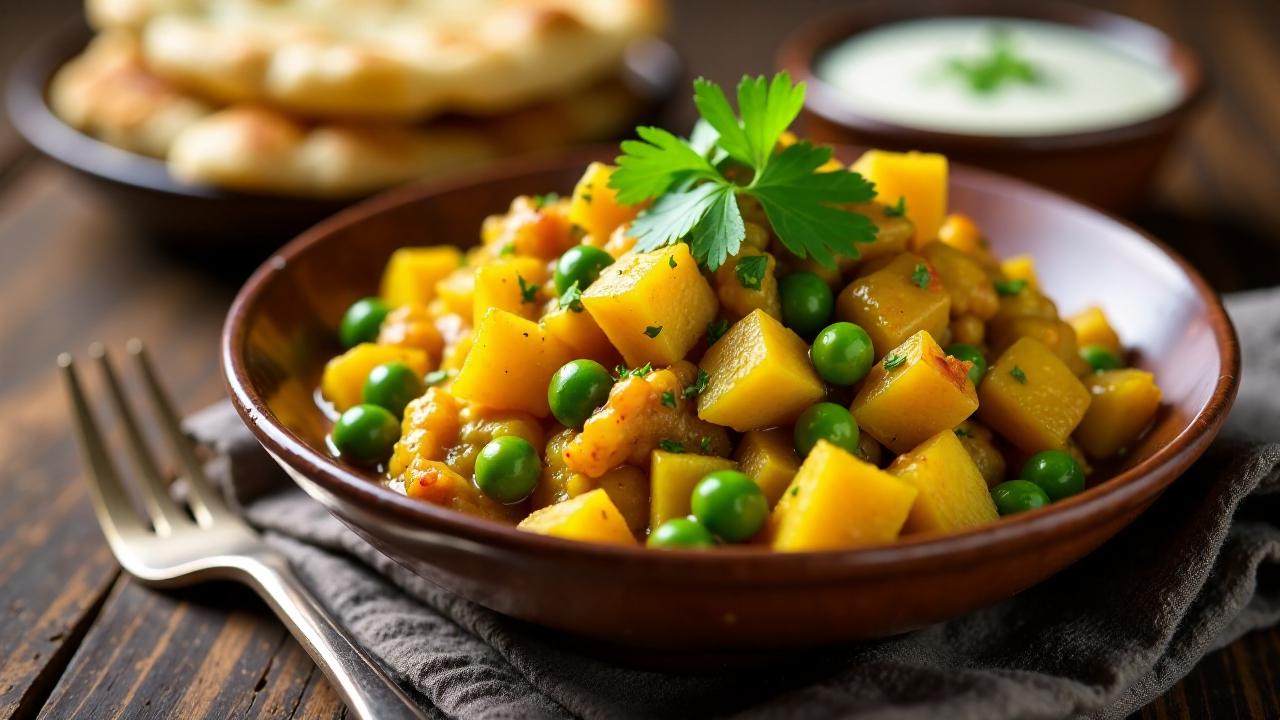 Aloo Matar (Kartoffeln und Erbsen Curry)