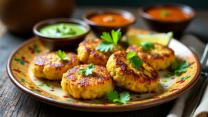 Aloo Tikki – Knusprige Kartoffelpatties mit würziger Erbsenfüllung