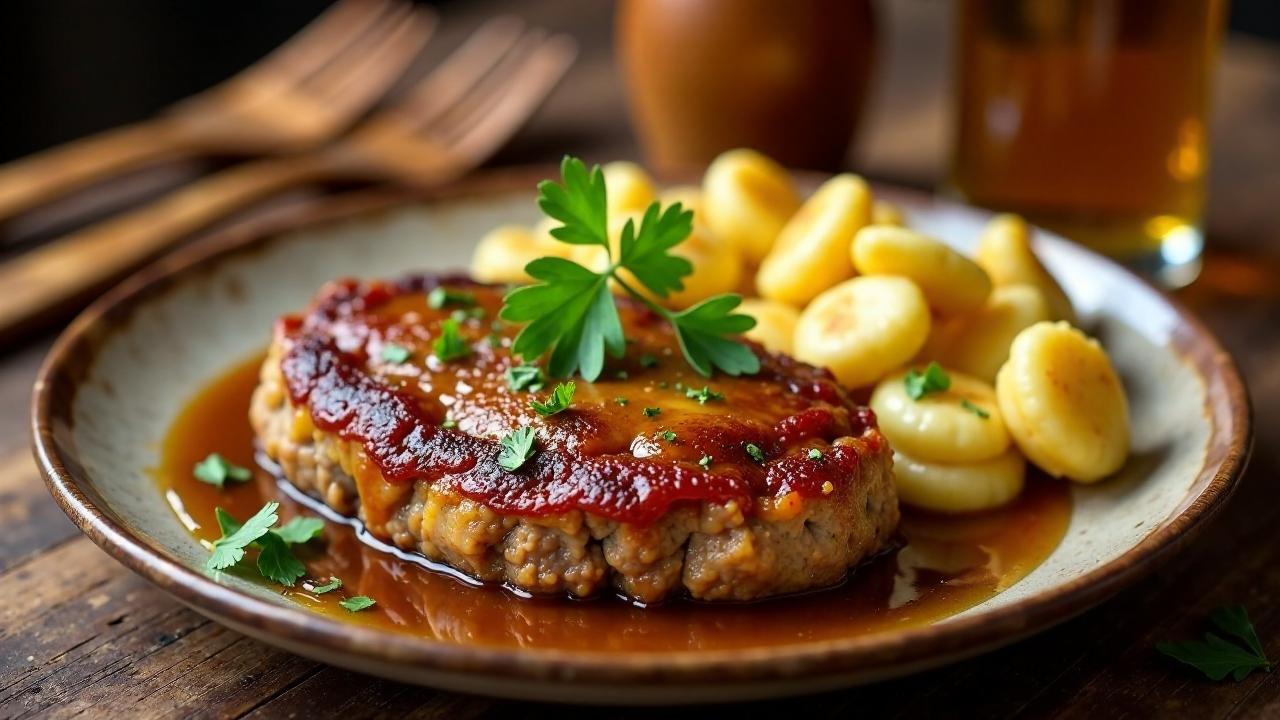 Altbayerischer Leberkäse mit Breznknödeln