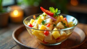 Ananas- und Fisch-Ceviche