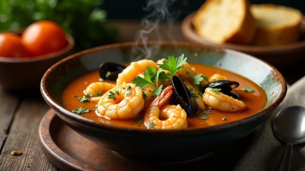 Açorda de Mariscos - Meeresfrüchte-Brotsuppe