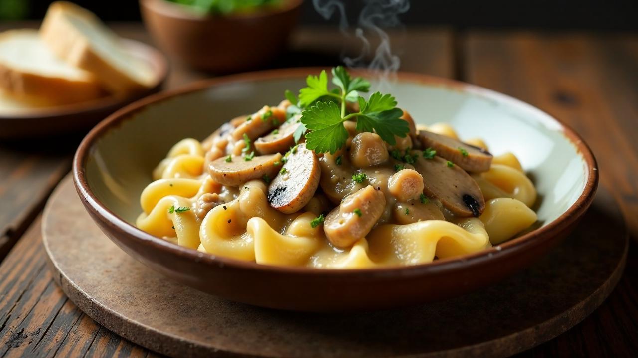 Apaki Stroganoff – Stroganoff mit geräuchertem Schweinefleisch