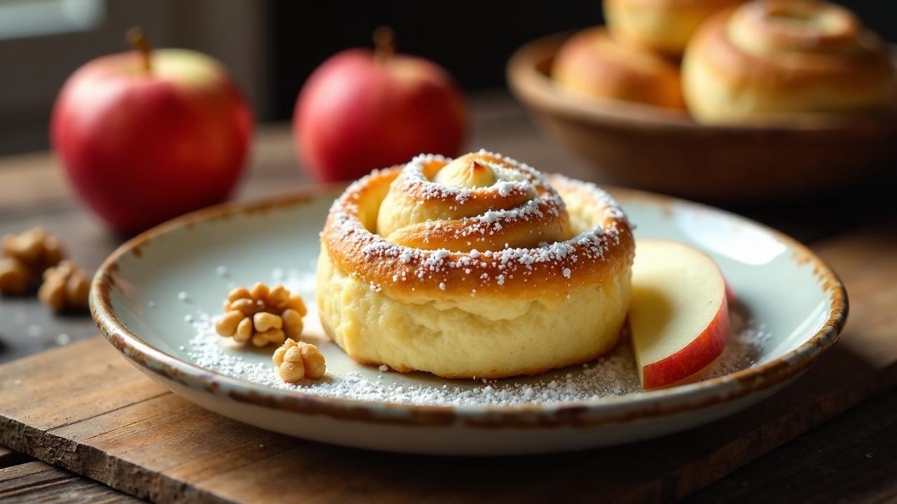 Apfel-Walnuss-Milchbrötchen