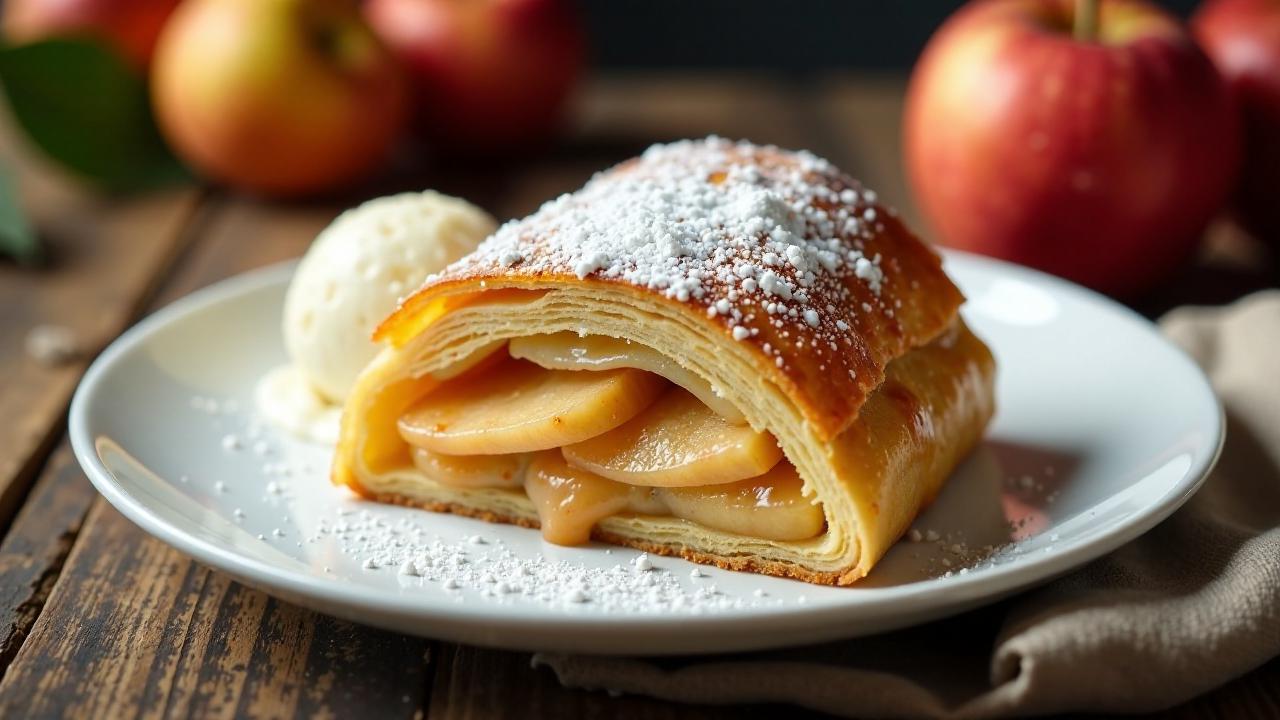 Apfel-Zimt-Mohnstrudel