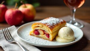 Apfelstrudel mit Aroniabeeren