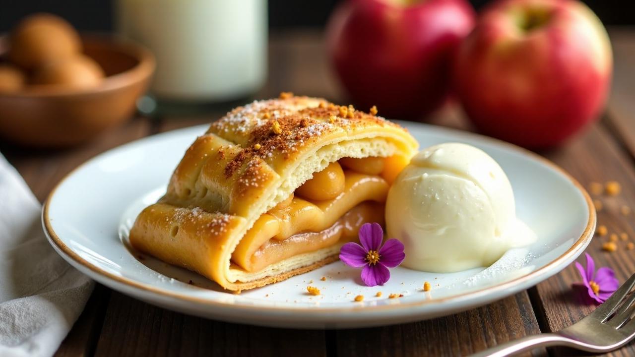 Apfelstrudel mit Blütenpollen