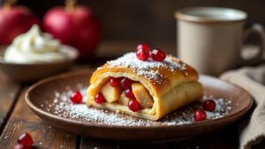 Apfelstrudel mit Granatapfel