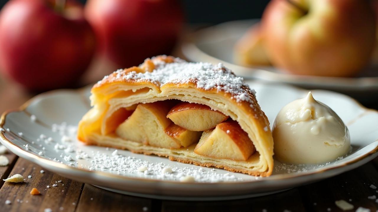 Apfelstrudel mit Kokosraspeln