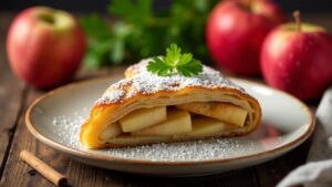 Apfelstrudel mit Koriander