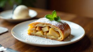 Apfelstrudel mit Macadamianüssen