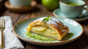 Apfelstrudel mit Matcha