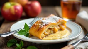 Apfelstrudel mit Polenta