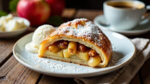 Apfelstrudel mit Rosenwasser