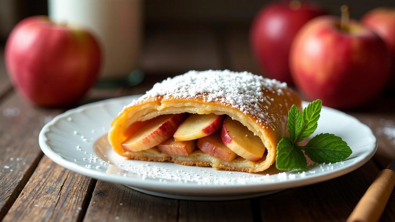 Apfelstrudel mit Rotwein-Apfel-Füllung