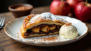 Apfelstrudel mit Schokolade