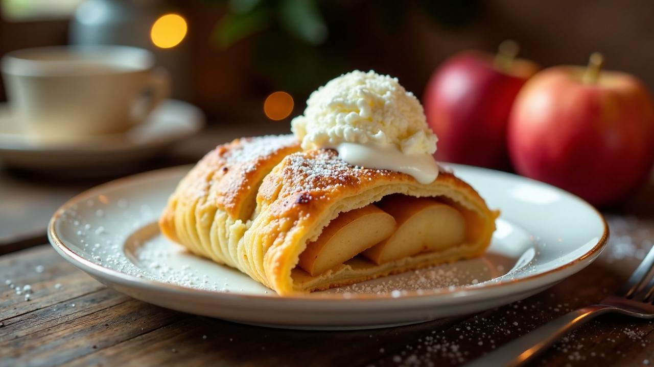 Apfelstrudel mit Trüffelöl