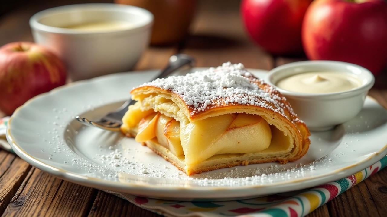 Apfelstrudel mit Vanillesauce