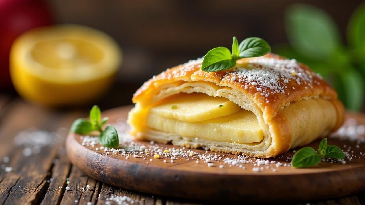 Apfelstrudel mit Zitronenmelisse