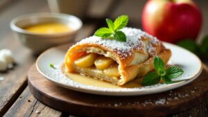 Apfelstrudel mit Zitronenverbene