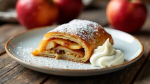 Apfelstrudel mit pikanten Kräutern