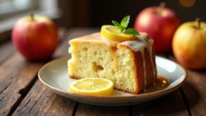 Apple Drizzle Cake - Walisischer Apfelnachtspeisen-Kuchen