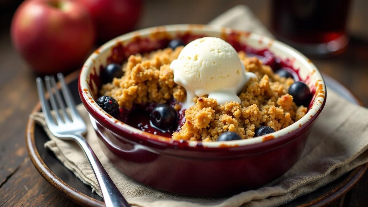 Apple and Blackberry Crumble - Apfel-Brombeer-Crumble