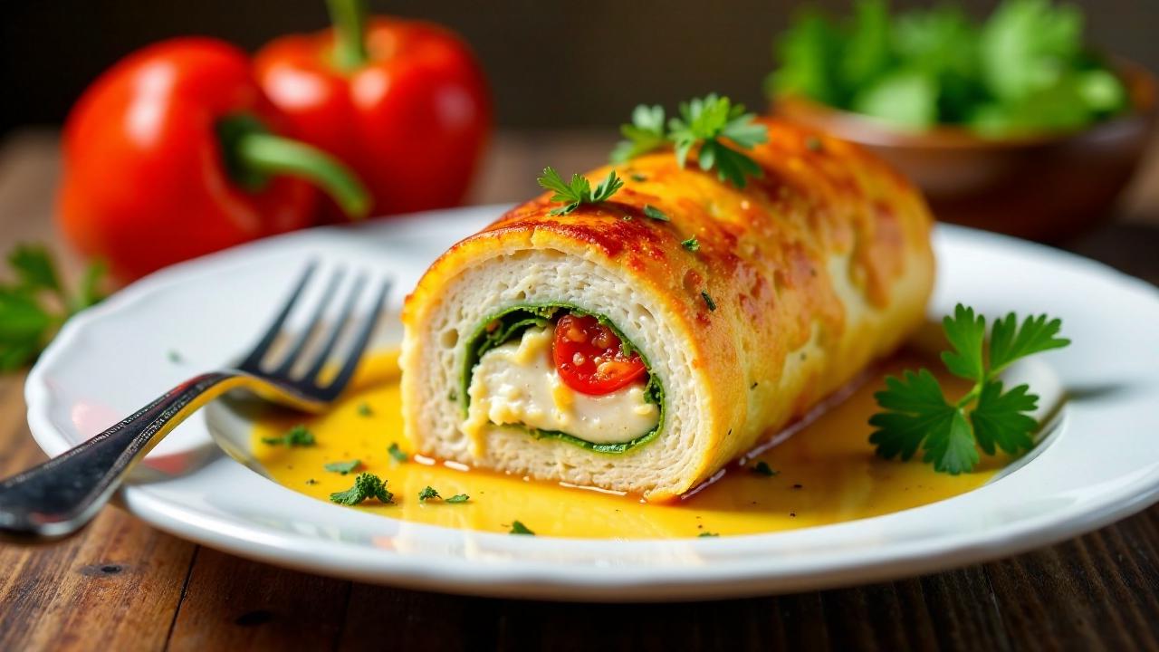 Arrollado de Pollo – Gefüllte Hühnchenroulade