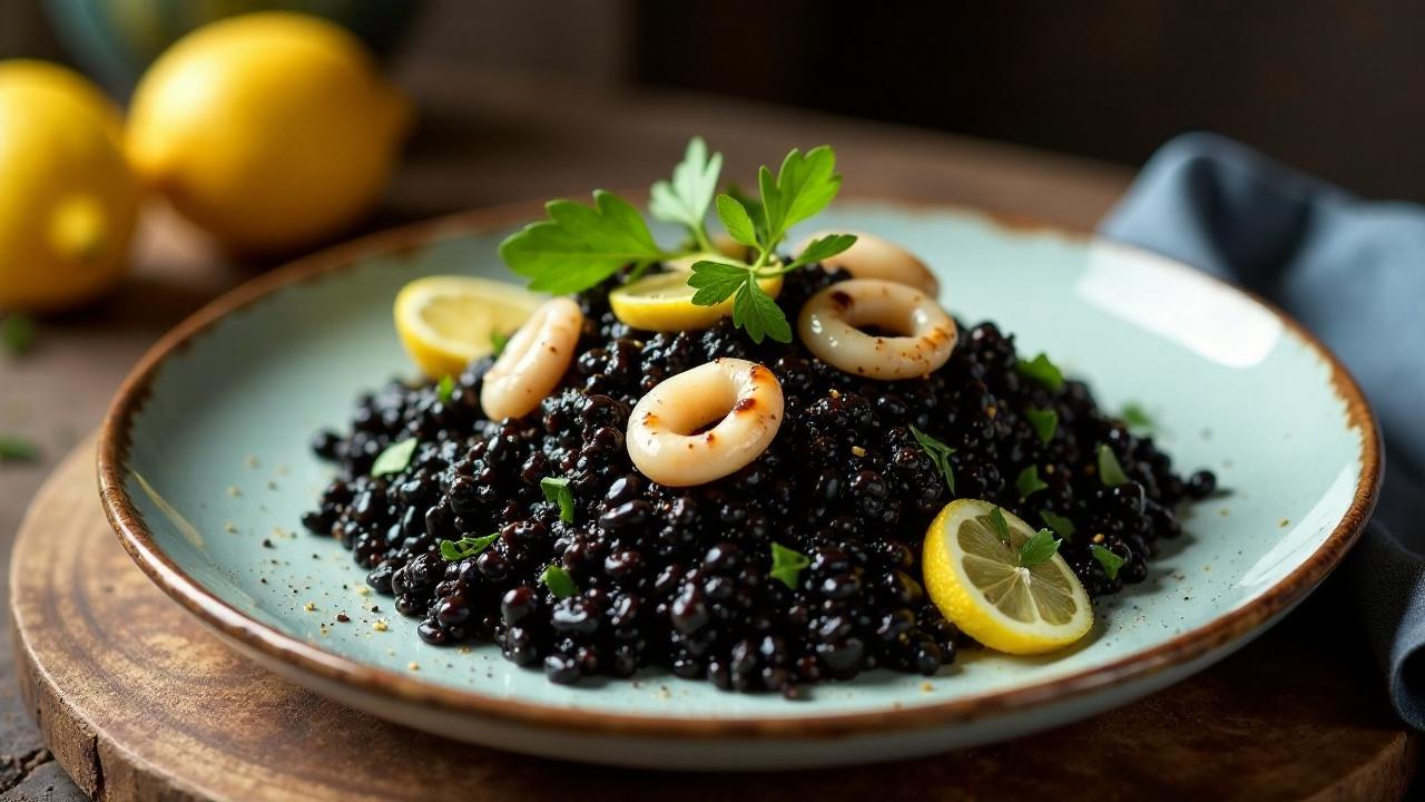 Arroz Negro (Schwarzer Reis mit Tintenfisch)