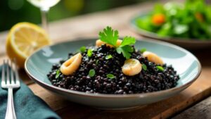 Arroz Negro (Schwarzer Reis mit Tintenfischtinte)