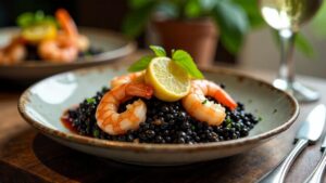 Arroz Negro con Camarones