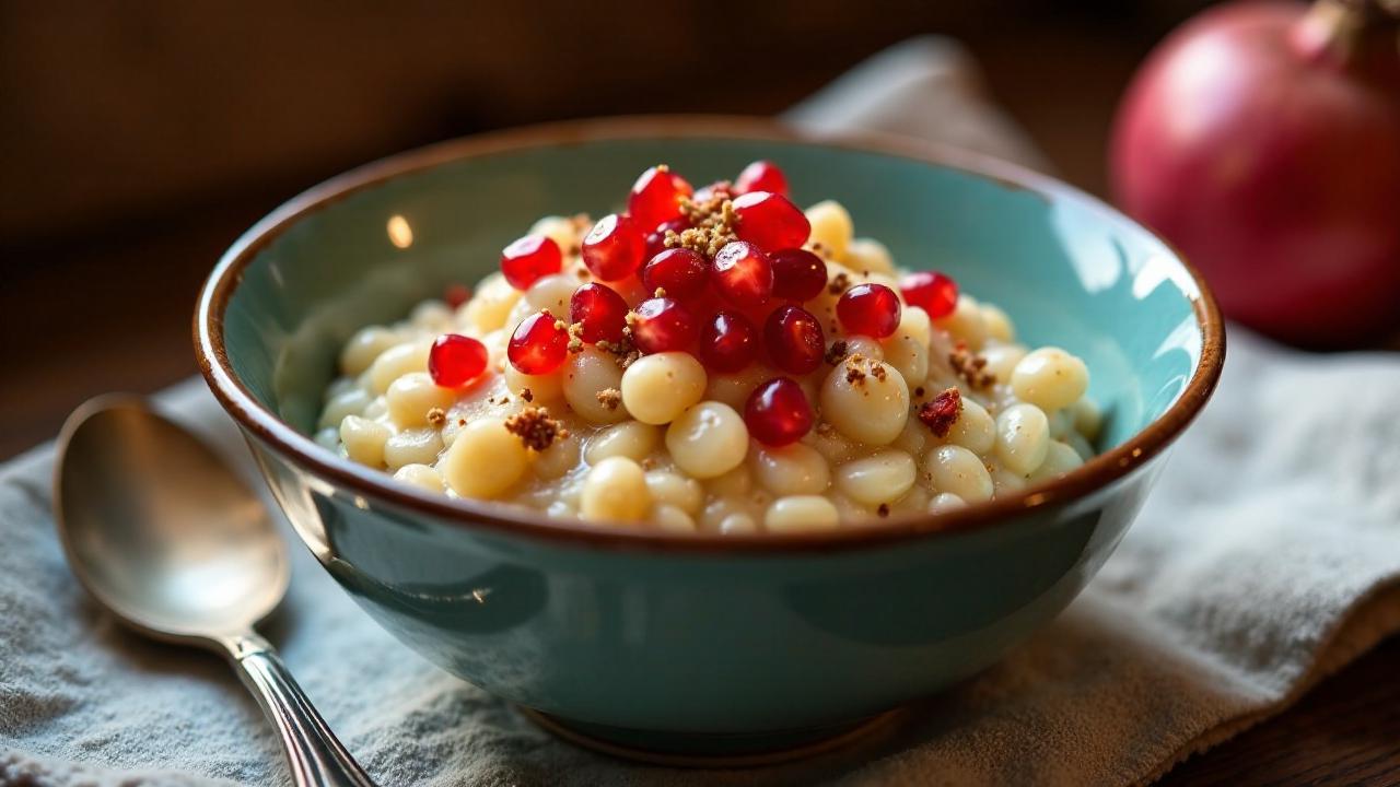 Aşure: Türkisches Dessert mit Trockenfrüchten und Nüssen