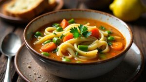 Aush - Nudelsuppe mit Bohnen und Gemüse