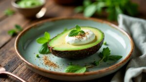 Avocado mit Grüner Soße gefüllt