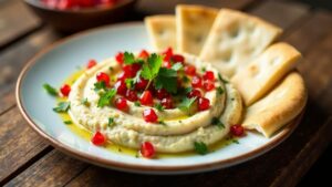 Baba Ganoush mit Granatapfelkernen