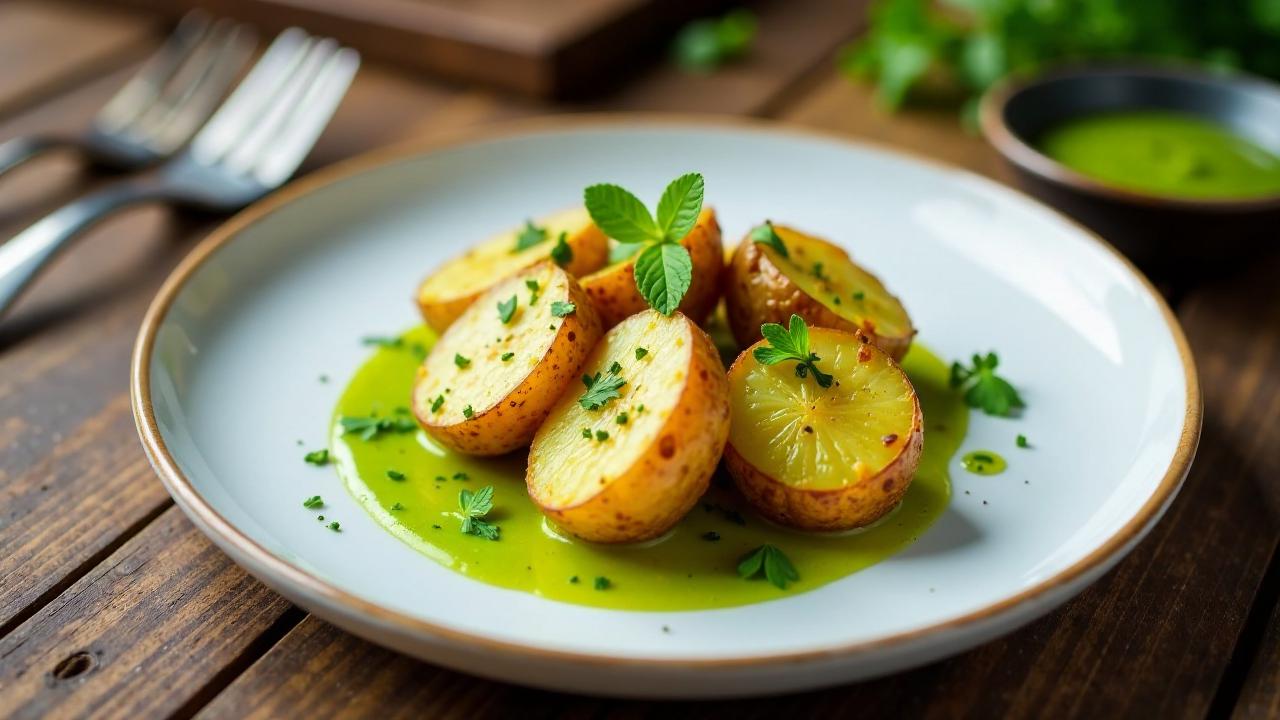 Backkartoffeln mit Grüner Soße