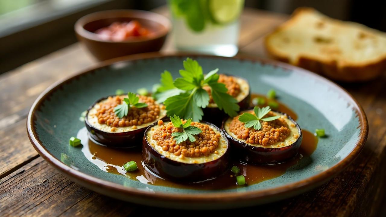 Badrijani: Aubergine mit Walnusspaste