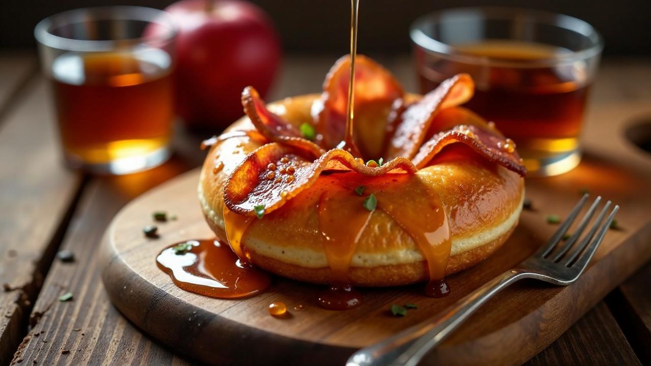 Bagel mit Ahornspeck und Apfelscheiben