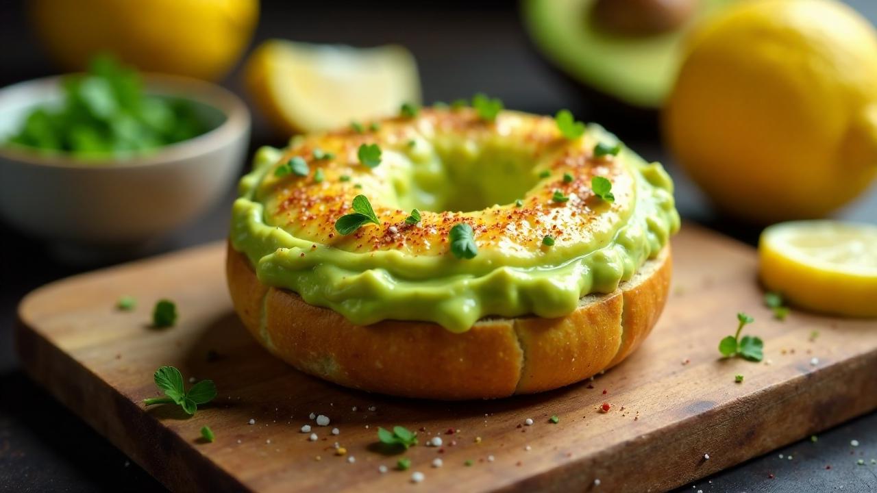 Bagel mit Avocado und Kresse