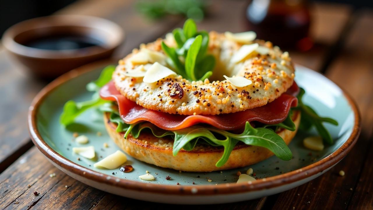 Bagel mit Bresaola und Parmesan