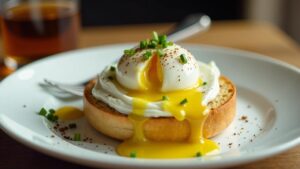 Bagel mit Ei und Trüffelöl