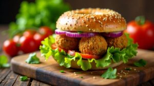 Bagel mit Falafel und Tahini