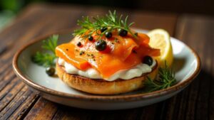 Bagel mit Karottenlachs und Dill